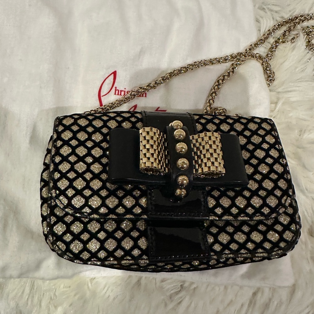 Christian Louboutin Black and Gold “sweetie” Crossbody Bag - Picture 8 of 12